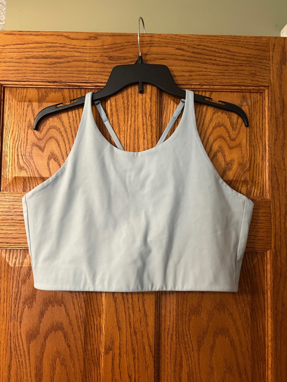 girlfriend collective pale blue high-neck sports bra